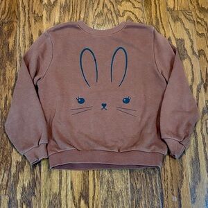 H&M, Girls, Bunny Sweatshirt, Size 6X, Brown